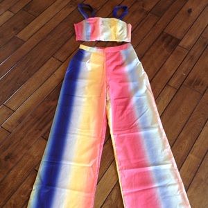 Crop top pant set. New Forever 21 size small